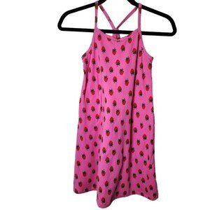 Hanna Andersson sz 140 / 10 race back dress with built in shorts Strawberry